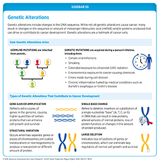 Sidebar 10: Genetic alterations include changes in the DNA sequence. They are a hallmark of cancer cells.