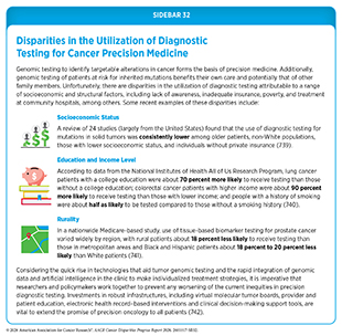 Sidebar 32: Disparities in the Utilization of Diagnostic Testing for Cancer Precision Medicine.